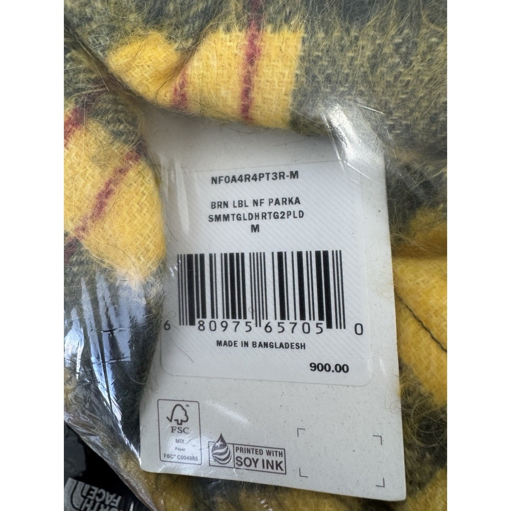 TNF The North Face‎ Brown Label Heritage Plaid Down Parka M - Picture 6 of 6